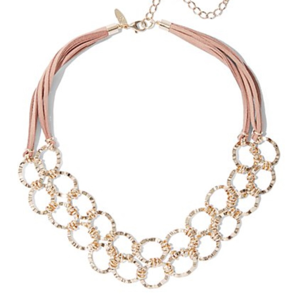 New York & Company 2-Row Gold Open-Link Necklace